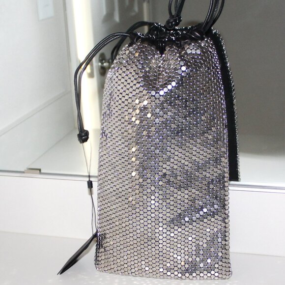 NEW Alexander Wang Silver Studded Leather Pouch Bag – Runway Night Out Clutch